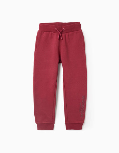 Brushed Joggers for Boys 'Stockholm', Dark Red