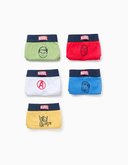 Pack of 5 Briefs for Boys 'Avengers', Multicolour