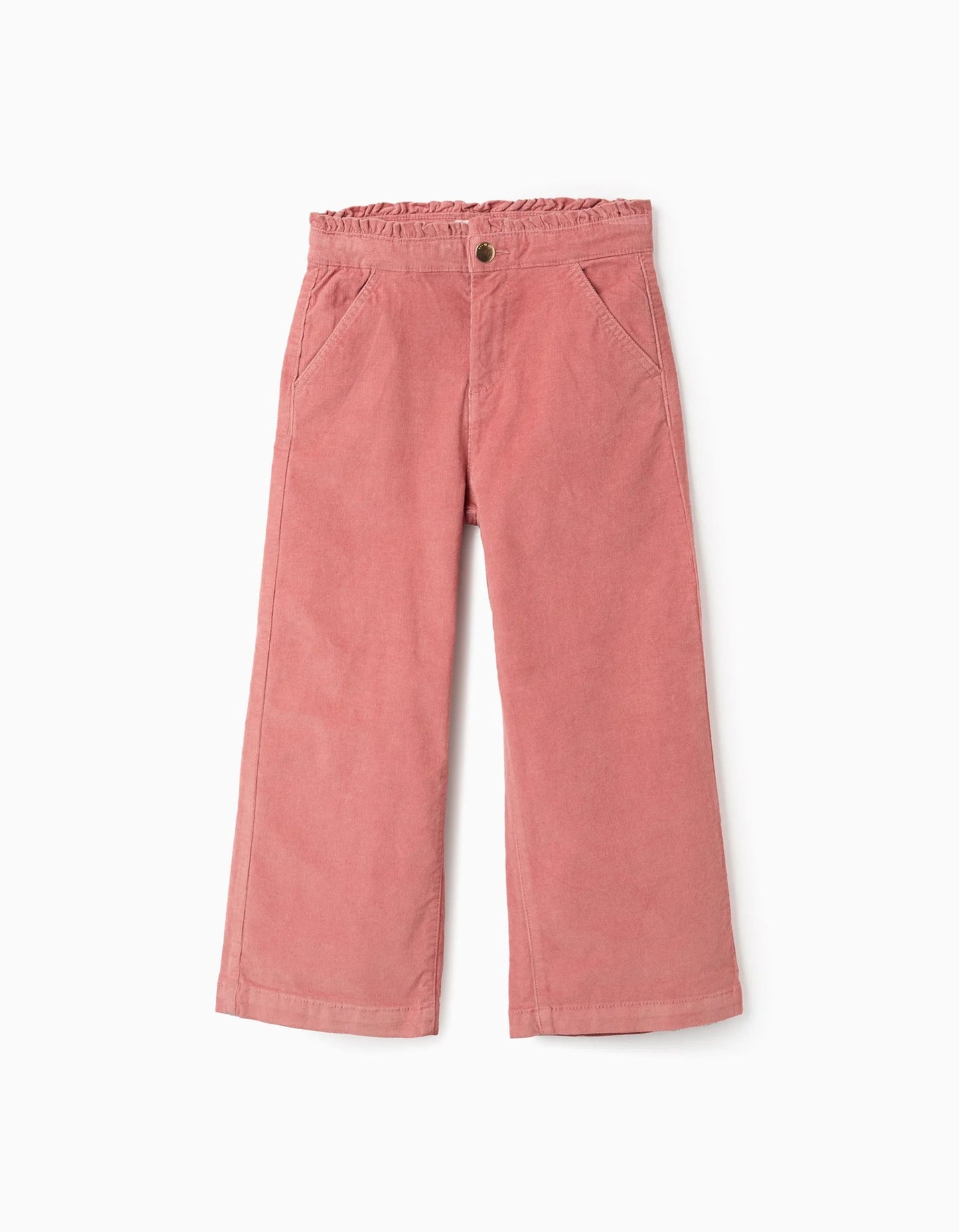 Wide Leg Corduroy Trousers for Girls, Pink