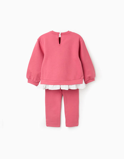 Tracksuit with Ruffles for Baby Girls 'Bow', Pink