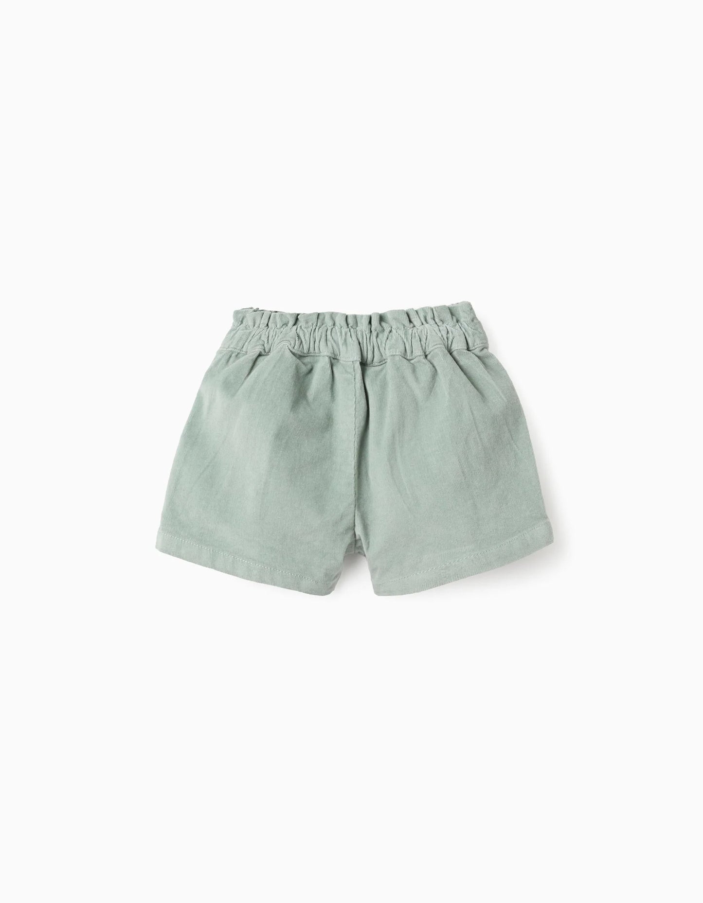 Bombazine Shorts with Ruffles and Clips for Baby Girl, Aqua Green