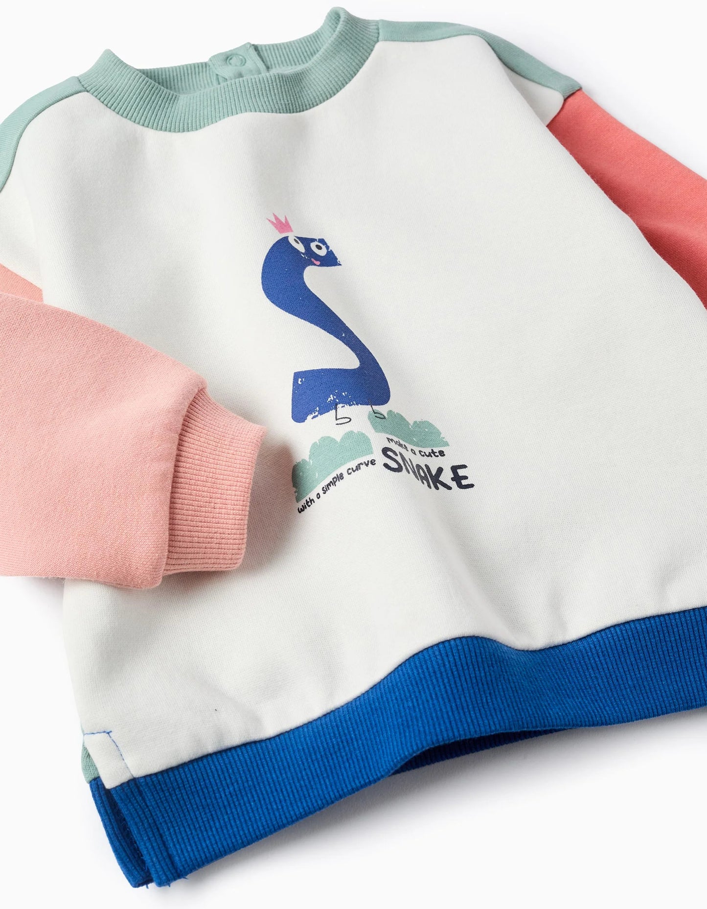 Brushed Sweatshirt with Colour Block for Baby Boys 'Snake', Multicolour
