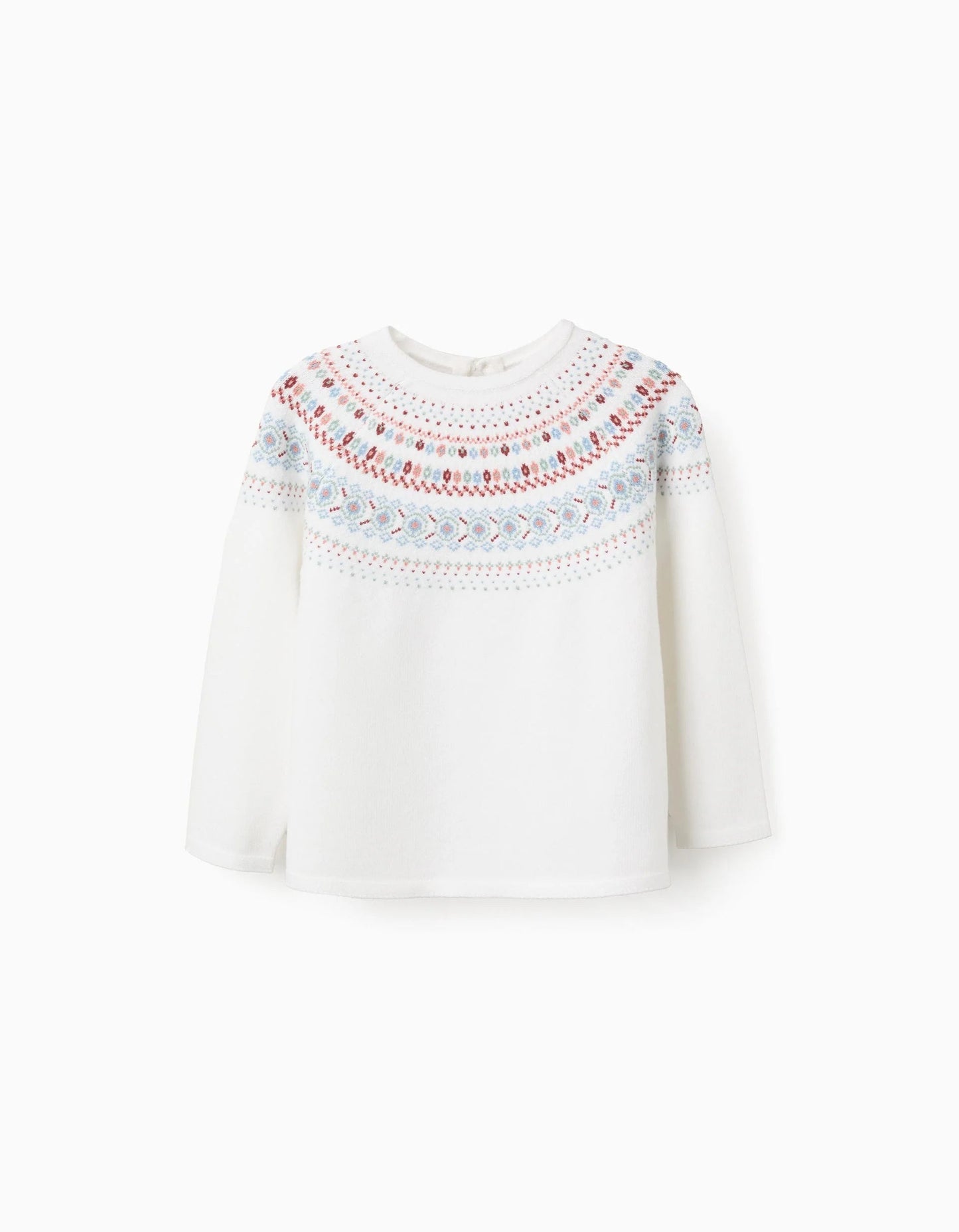 Jumper with Jacquard for Girls, White