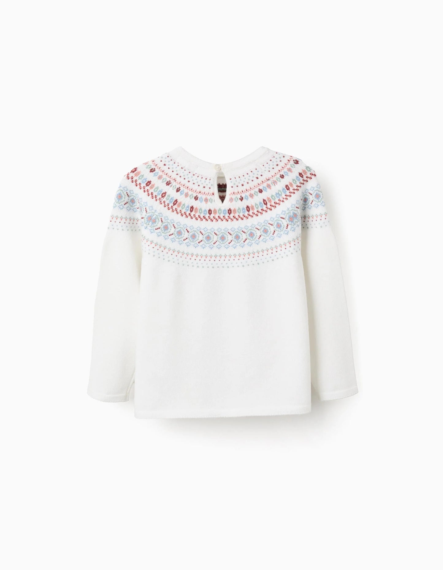 Jumper with Jacquard for Girls, White