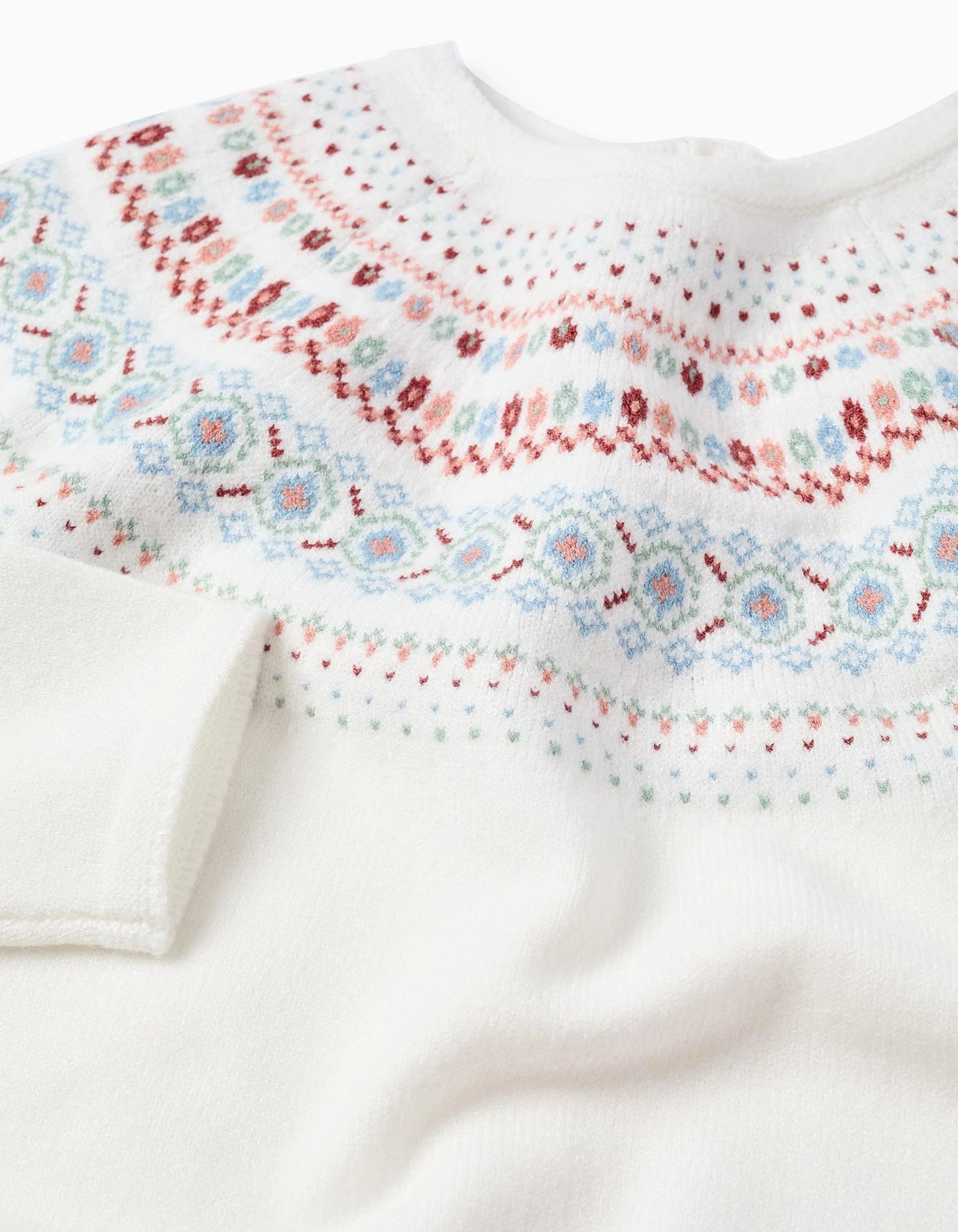 Jumper with Jacquard for Girls, White