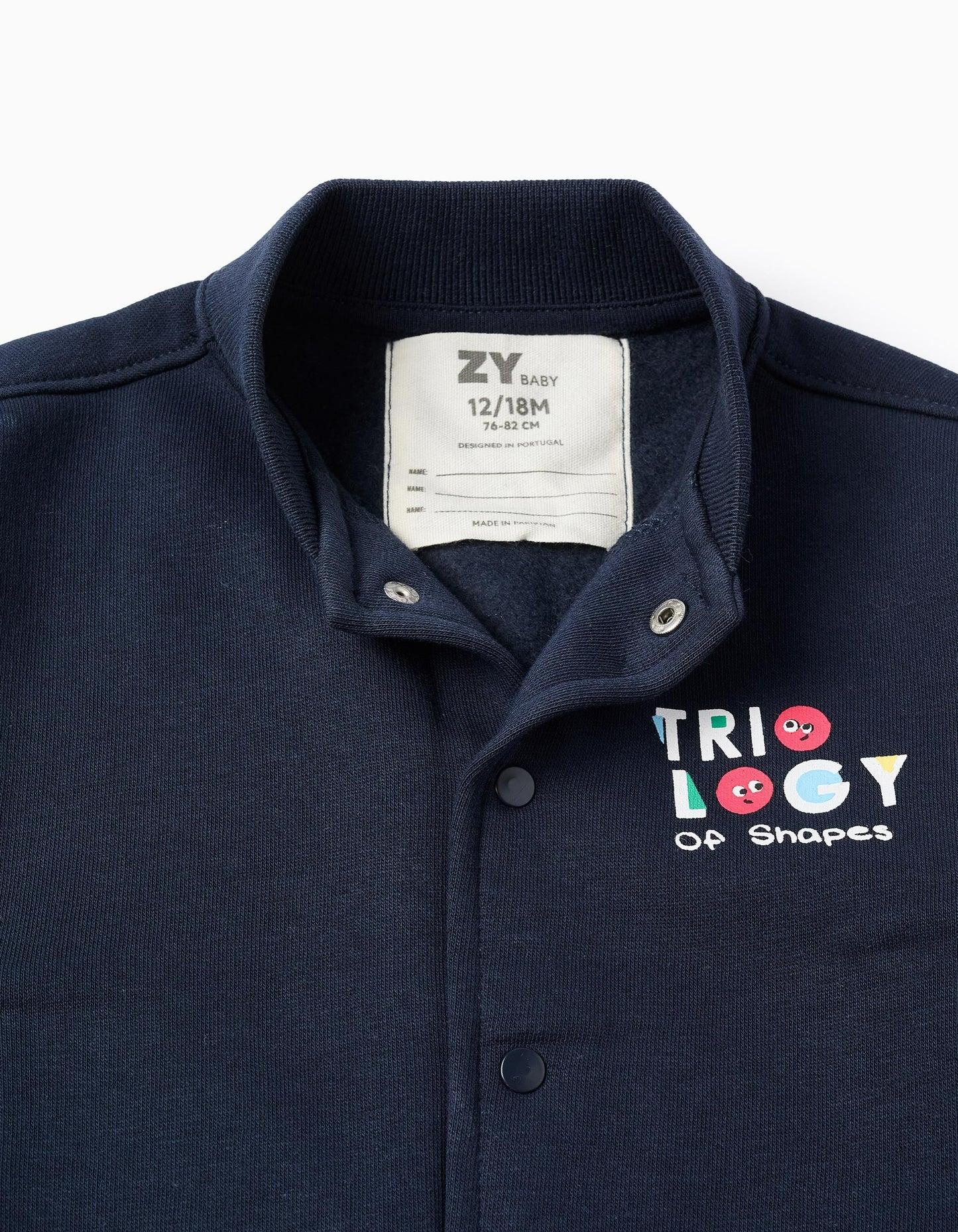 Brushed Bomber Jacket for Baby Boys 'Shapes', Blue/Red/Beige