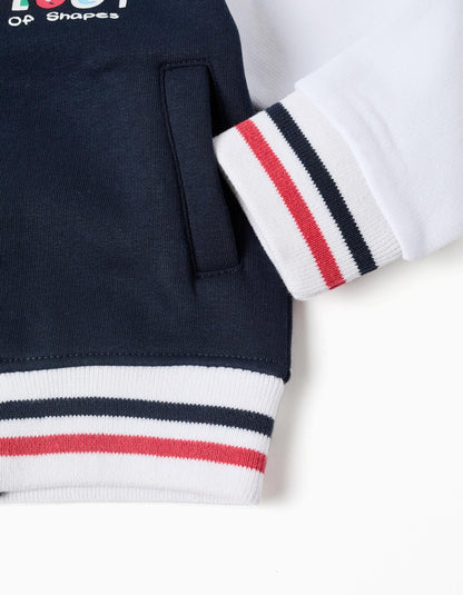 Brushed Bomber Jacket for Baby Boys 'Shapes', Blue/Red/Beige