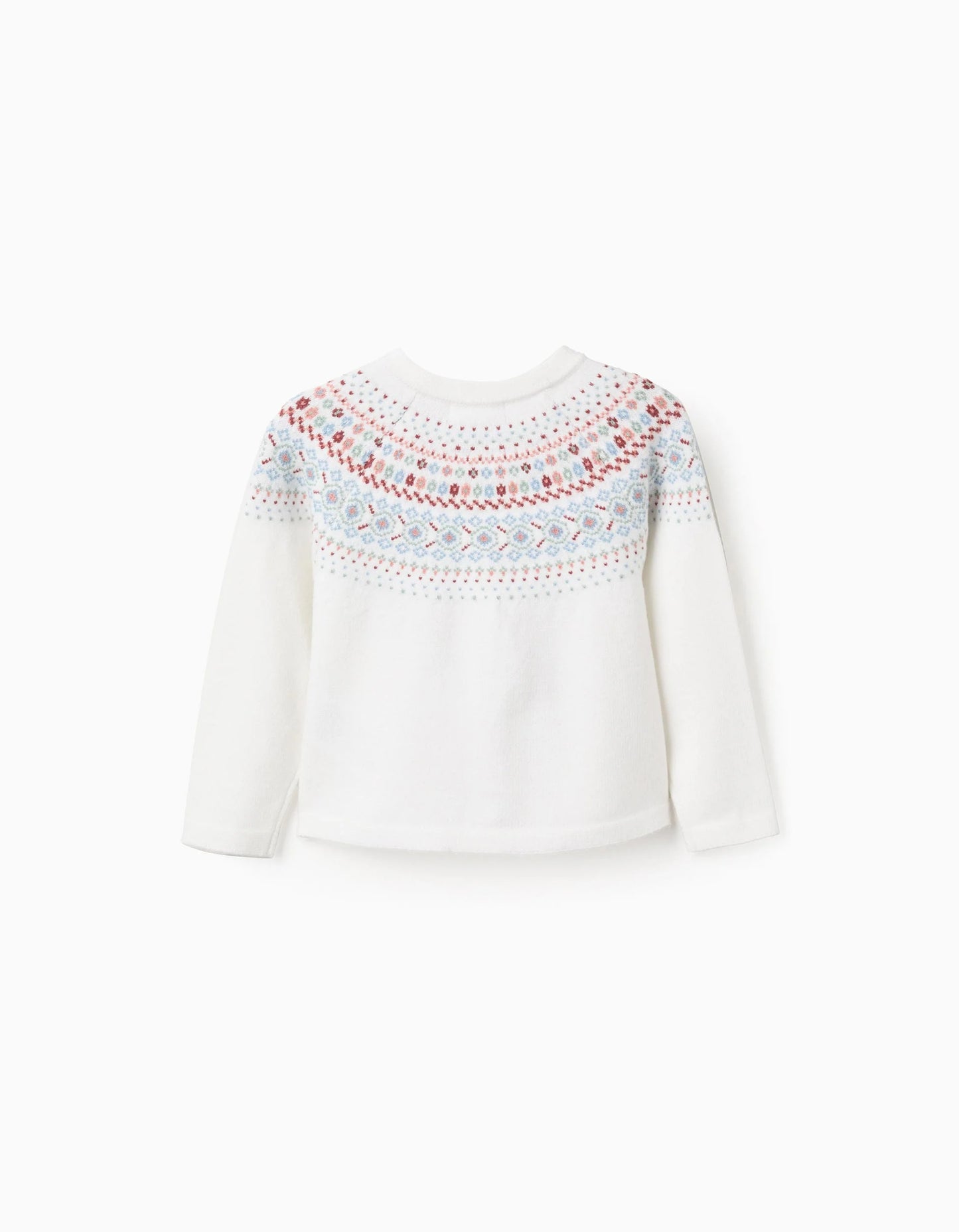 Cardigan with Jacquard for Baby Girls, White