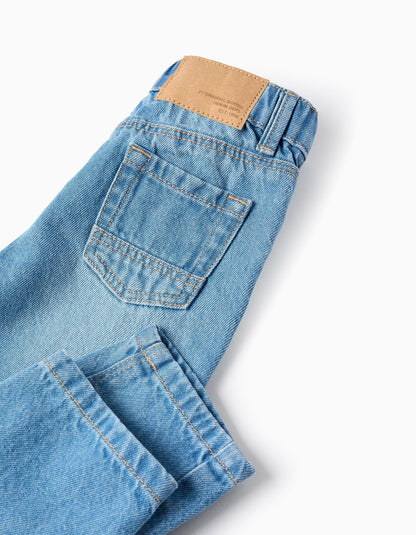 Baggy Fit Denim Trousers for Baby Boys, Blue
