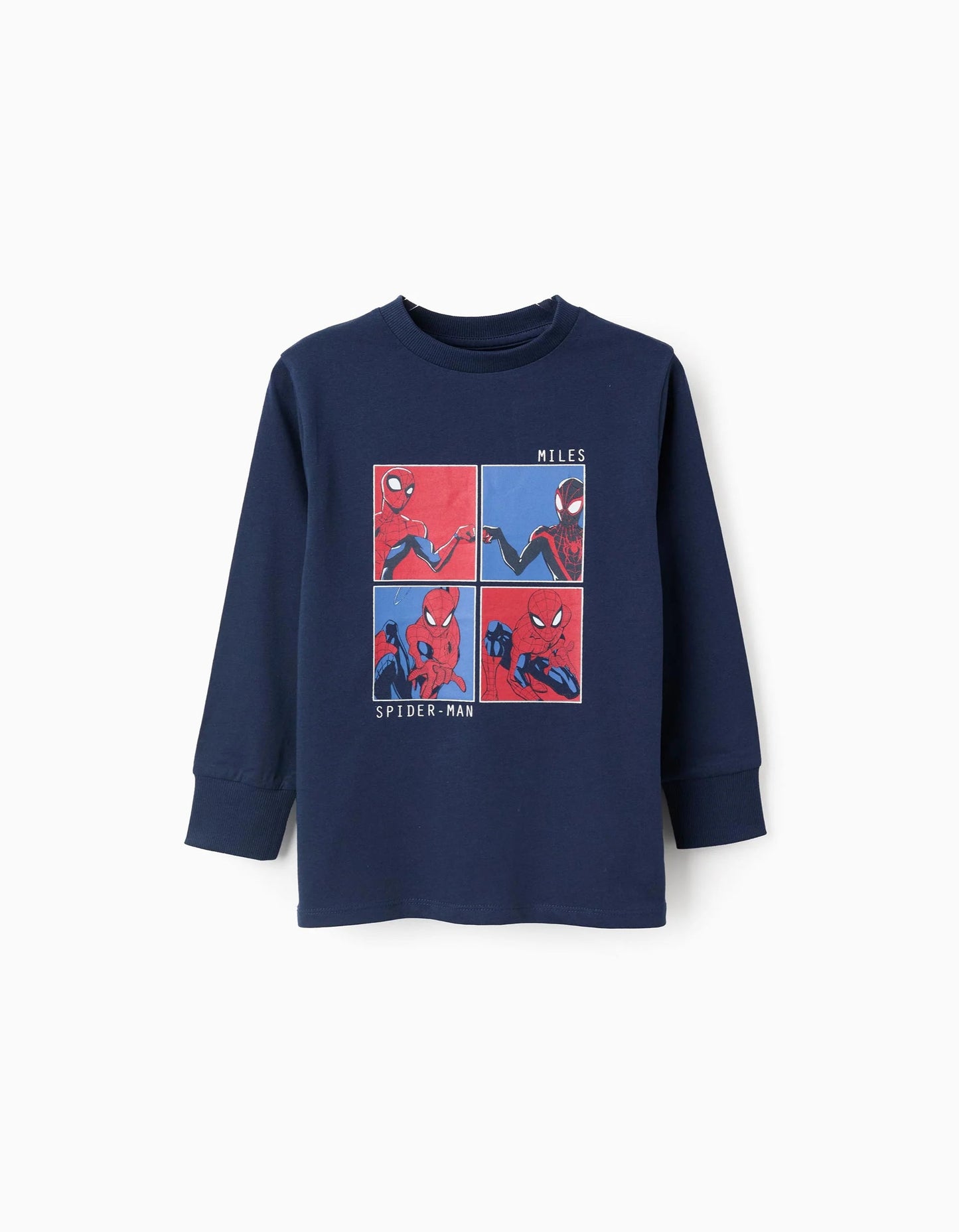 Long Sleeve Cotton T-shirt for Boys 'Spiderman', Blue