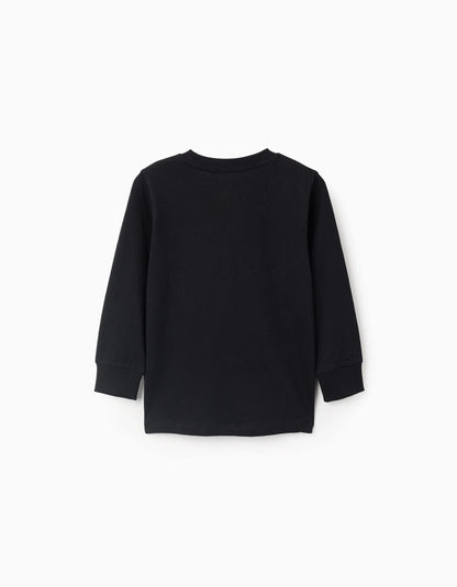 Batman long sleeve cotton T-shirt for boys, black/yellow