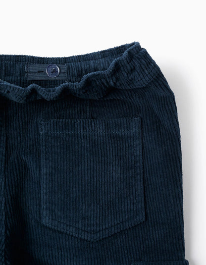 Cargo Corduroy Trousers for Boys 'Straight Fit', Dark Blue