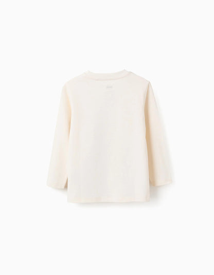 Long Sleeve Cotton T-Shirt for Boys 'Batman', Beige