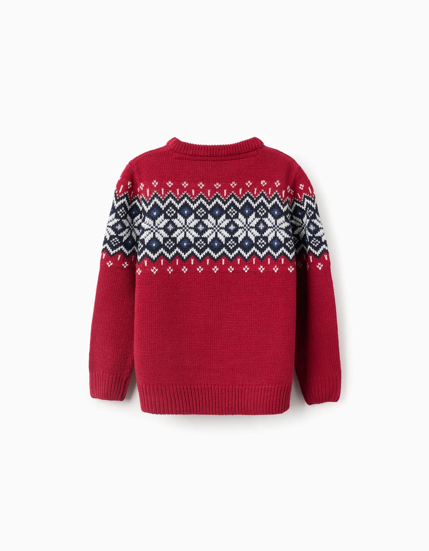 Christmas Jacquard Knitted Jumper for Boys, Red
