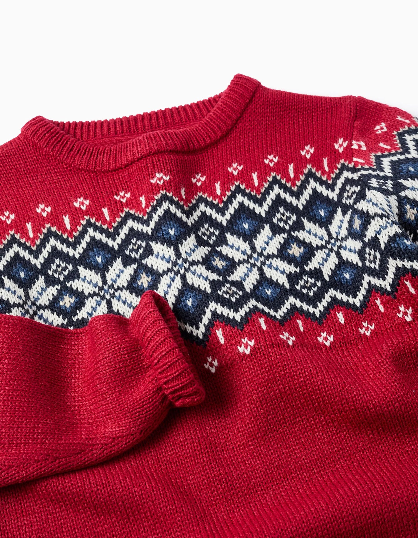 Christmas Jacquard Knitted Jumper for Boys, Red