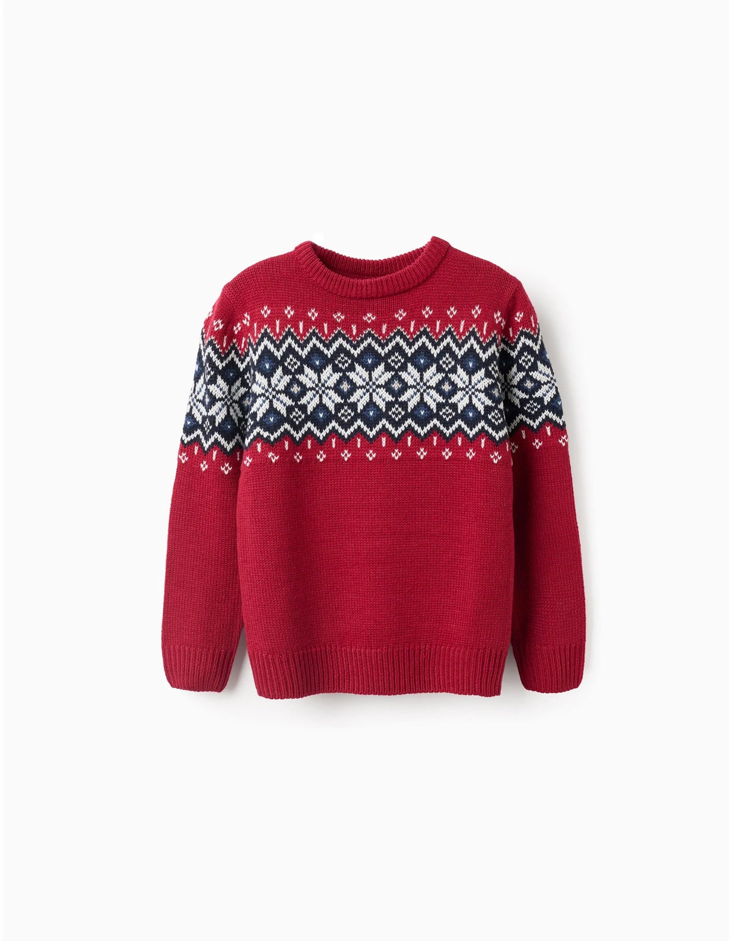 Christmas Jacquard Knitted Jumper for Boys, Red