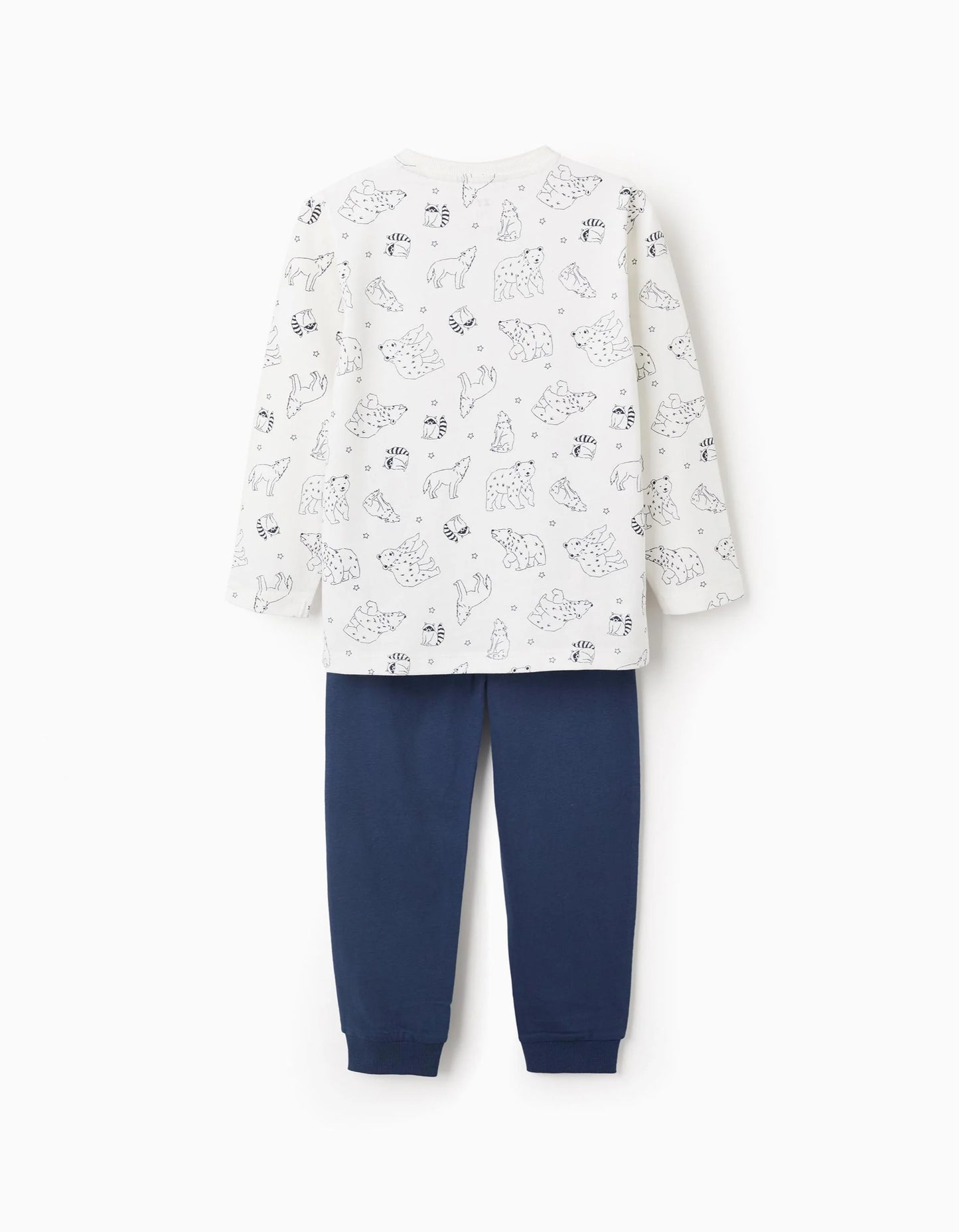 Cotton Jersey Pyjama for Boys 'Polar Bear', White/Blue