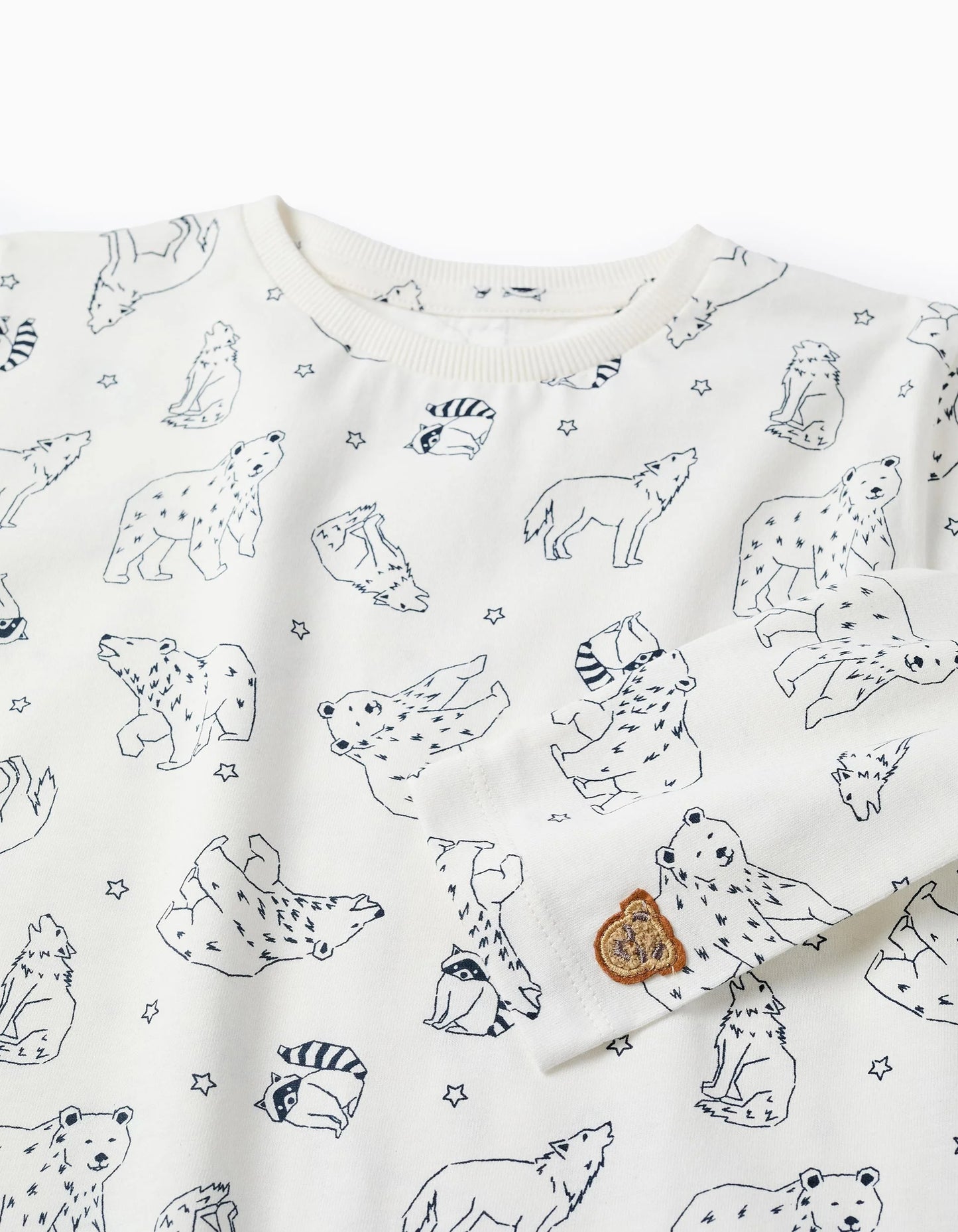 Cotton Jersey Pyjama for Boys 'Polar Bear', White/Blue