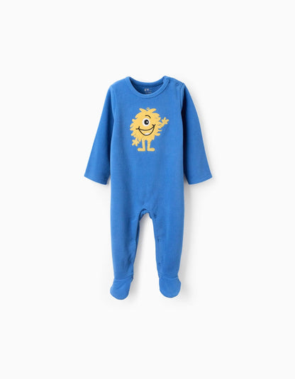 Polar babygrow with embroidery 'Emotions' for baby boys, blue