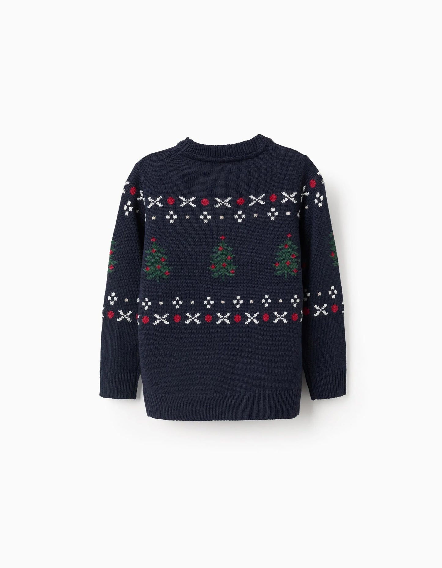 Christmas Tree Jacquard Knitted Jumper for Boys, Blue