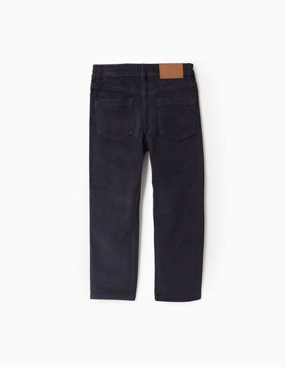 Corduroy Trousers 'Slim Fit' for Boys, Dark Blue