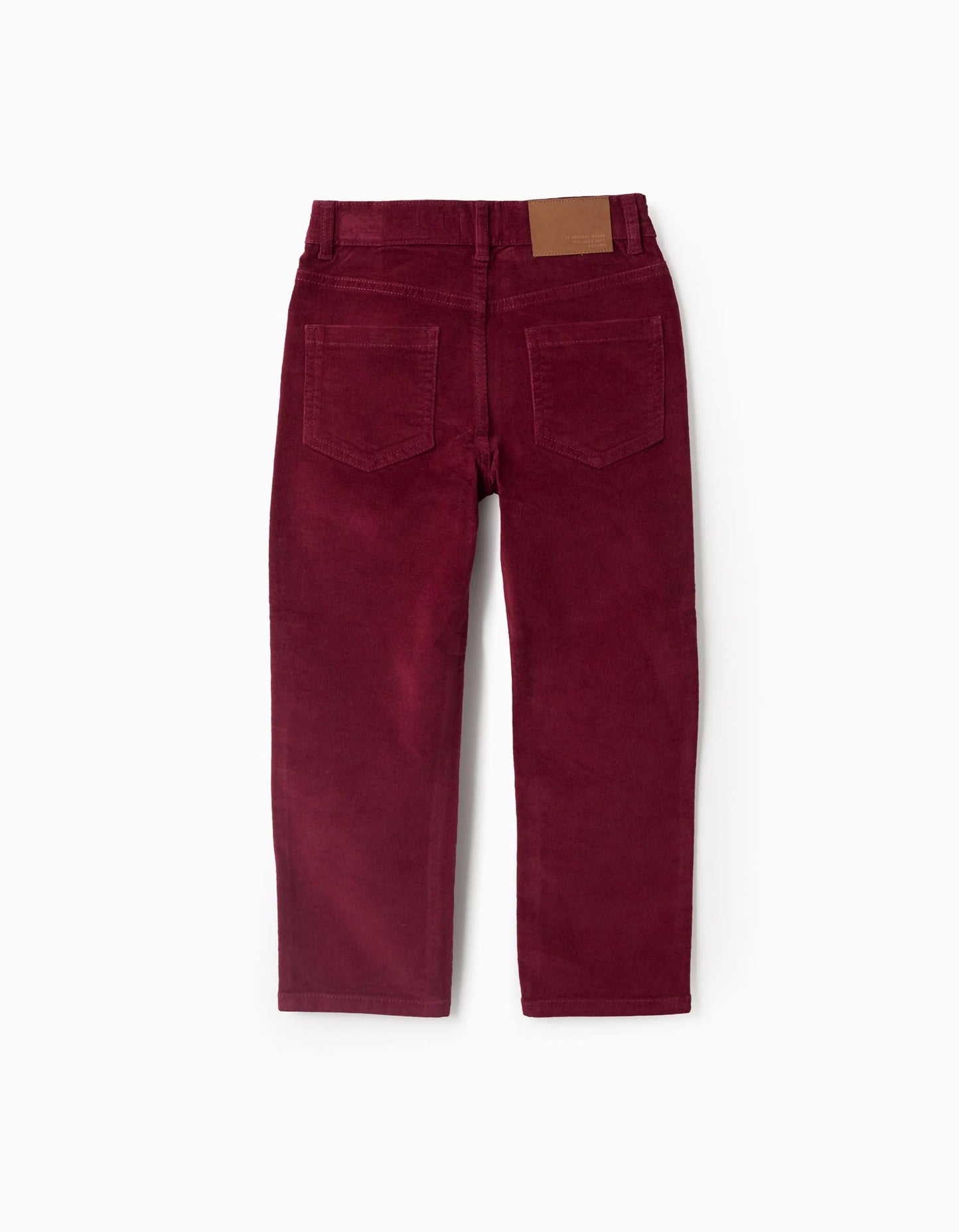 Corduroy Trousers 'Slim Fit' for Boys, Dark Red