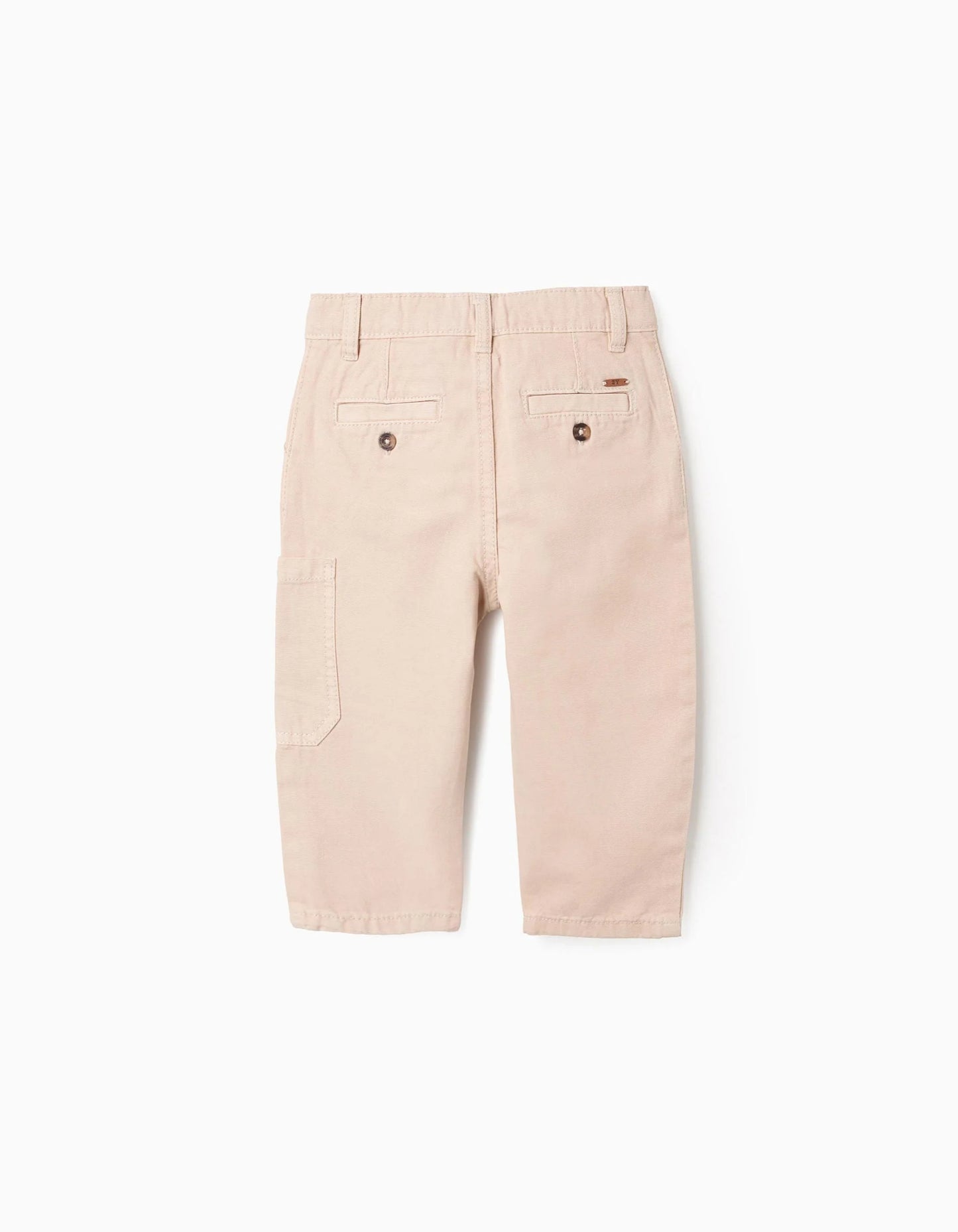 Cotton Cargo Trousers for Baby Boys, Beige