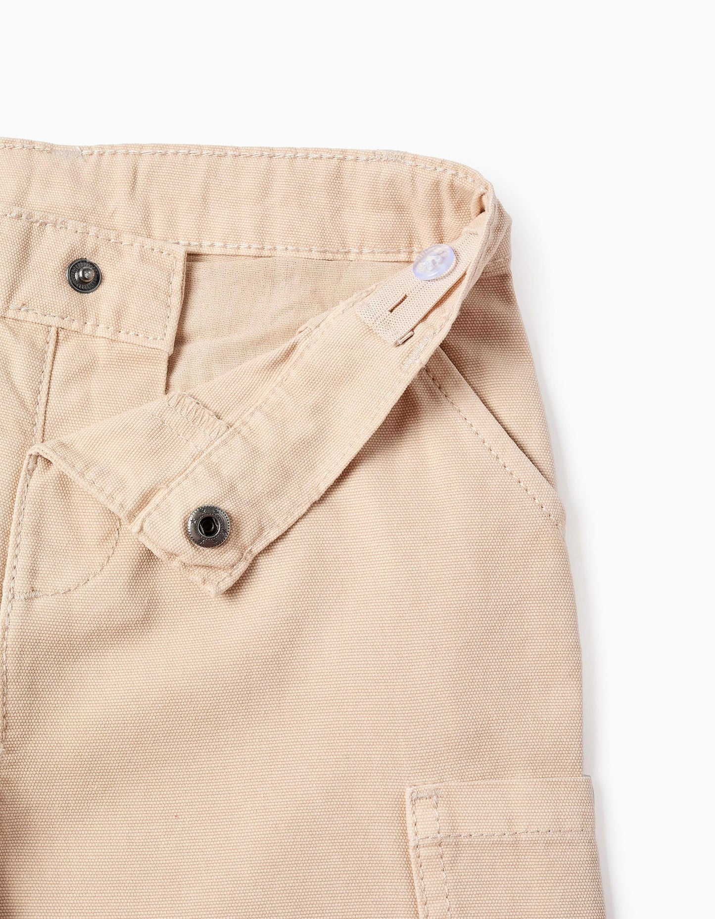 Cotton Cargo Trousers for Baby Boys, Beige