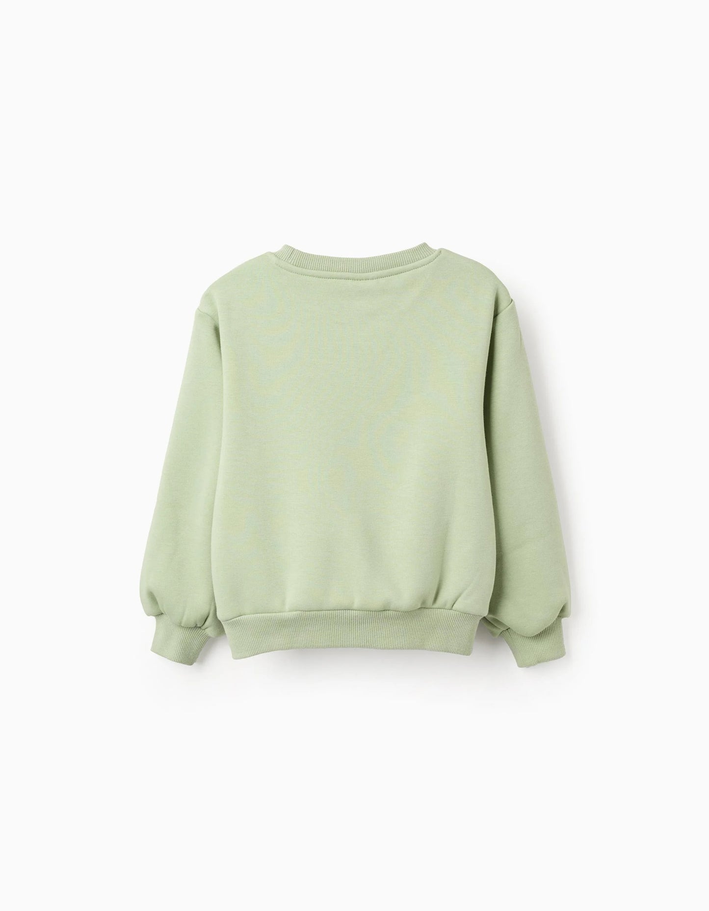 Brushed sweatshirt with flower print for girls, light green