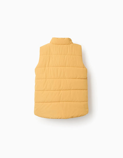 Padded Gilet with Polar Lining for Boys, Yellow
