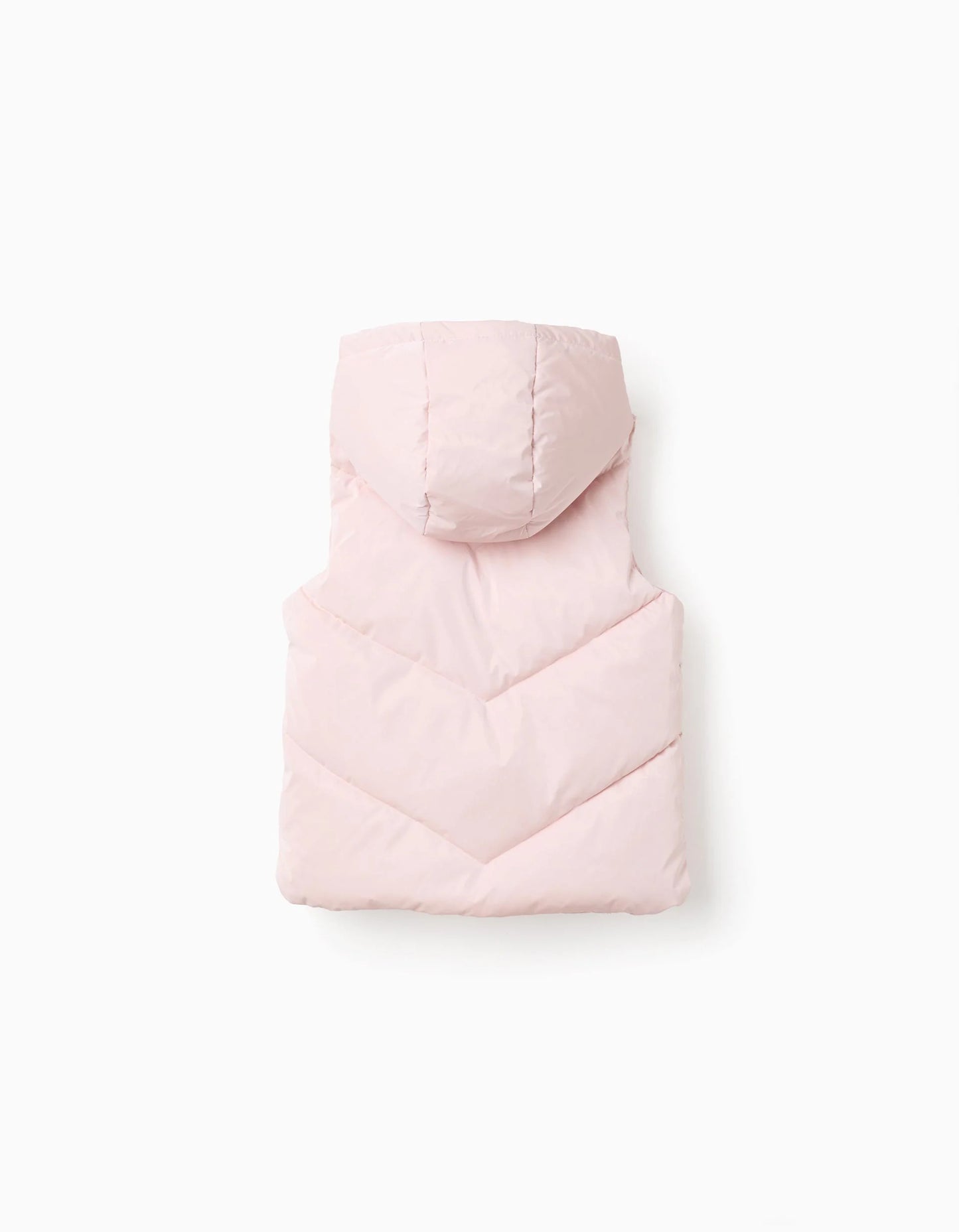 Shiny Padded Vest with Hood for Girls, Pink