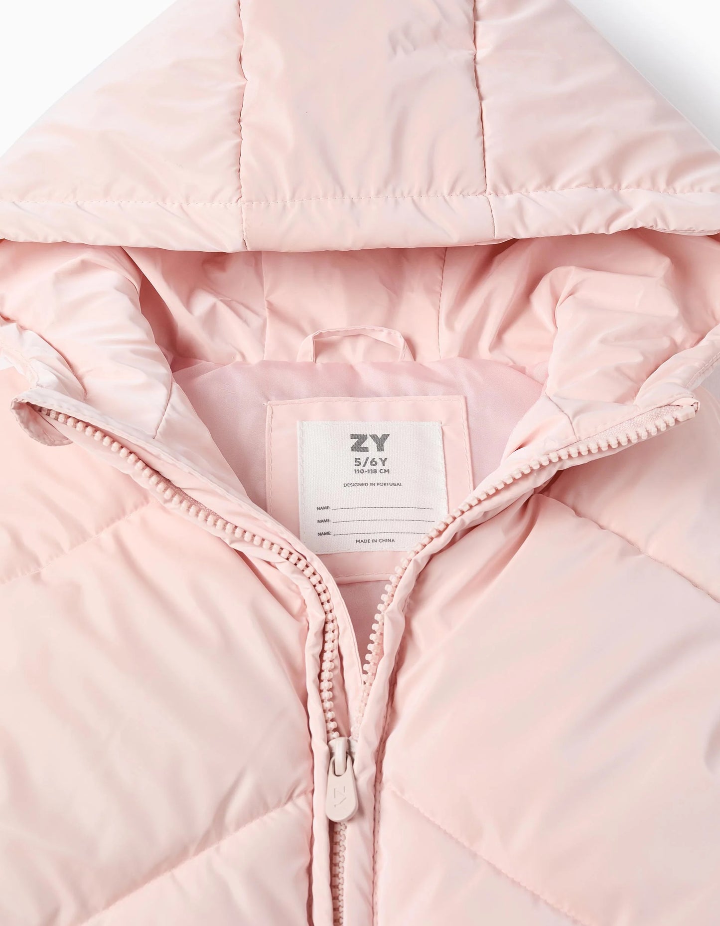 Shiny Padded Vest with Hood for Girls, Pink
