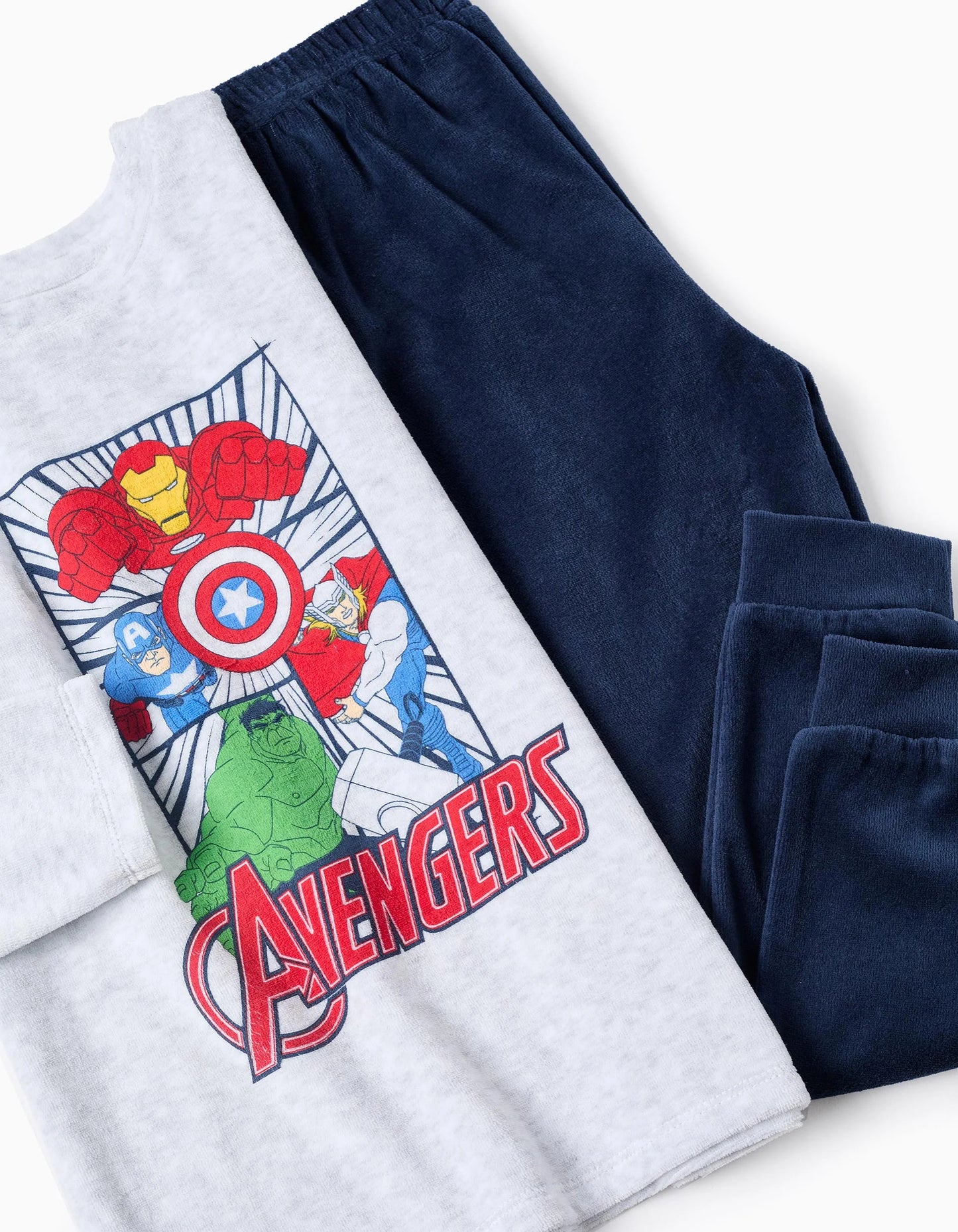 Velour Pyjama for Boys 'Avengers', Grey/Blue