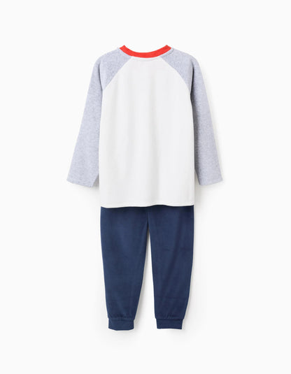 Velour Pyjama for Boys 'Monster of Emotions', Blue/Grey/White