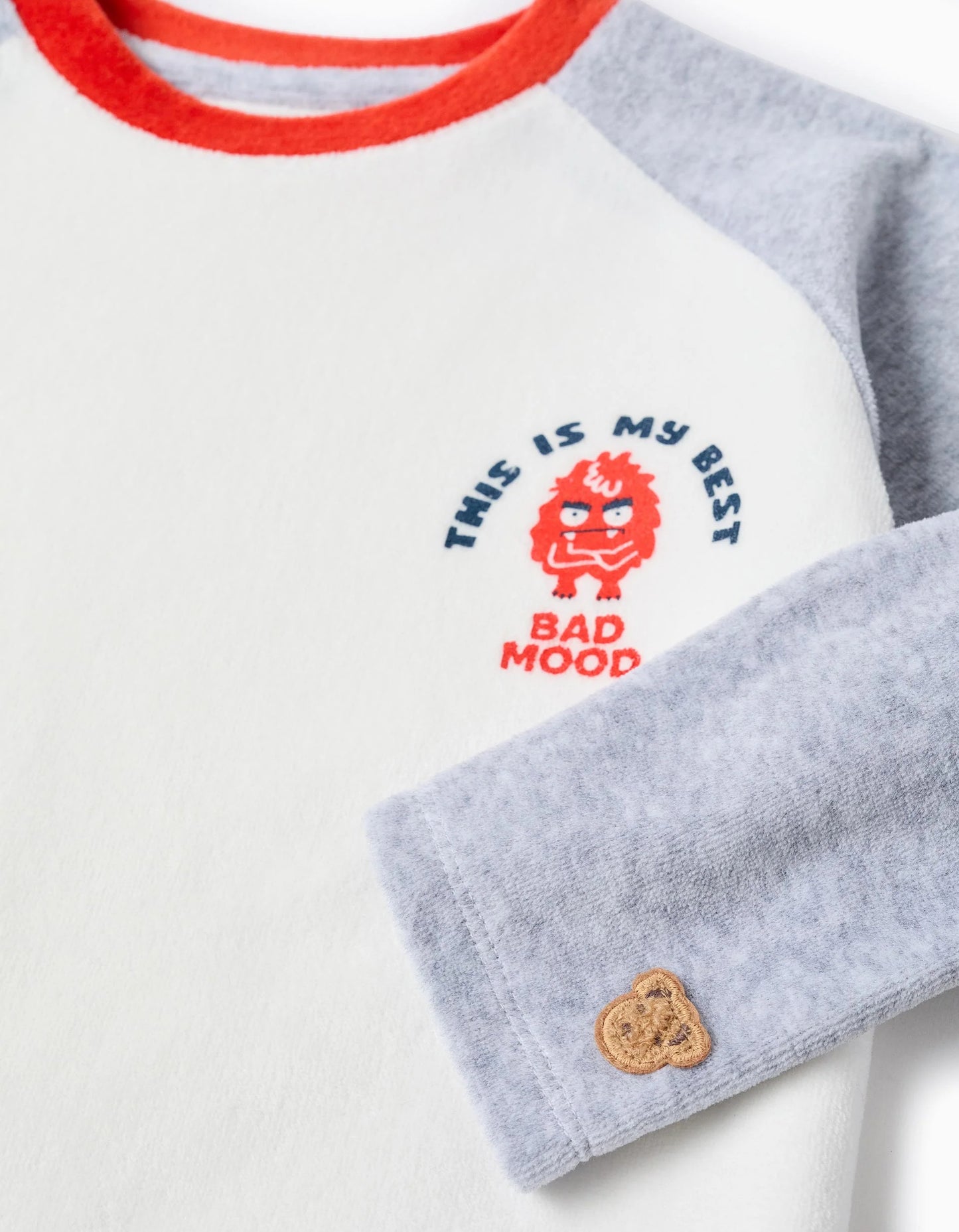 Velour Pyjama for Boys 'Monster of Emotions', Blue/Grey/White