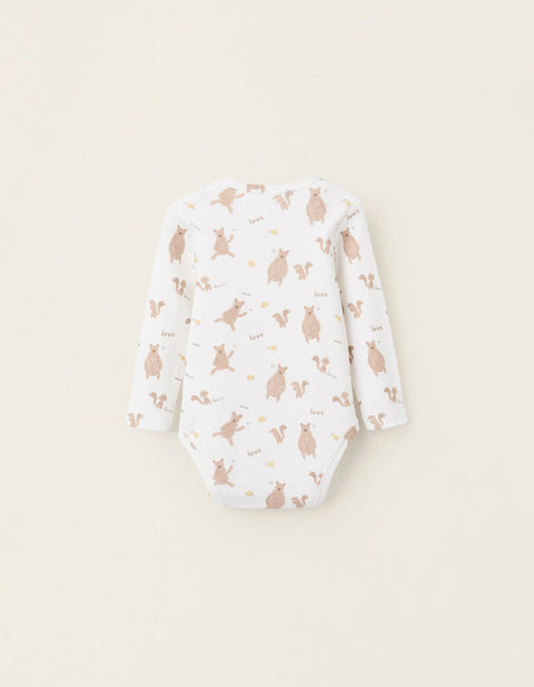 Pack of 2 Cotton Bodysuits for Baby Boys 'Family Love', Blue/White