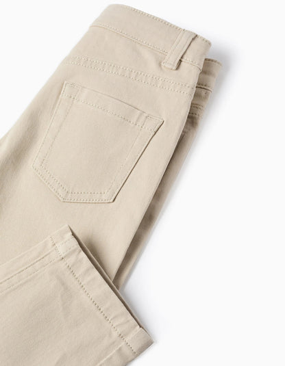 Twill Trousers for Baby Boys, Beige