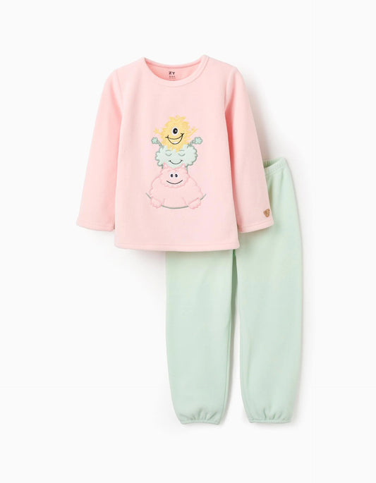 Polar Pyjama for Girls 'Monsters of Emotions', Pink/Green