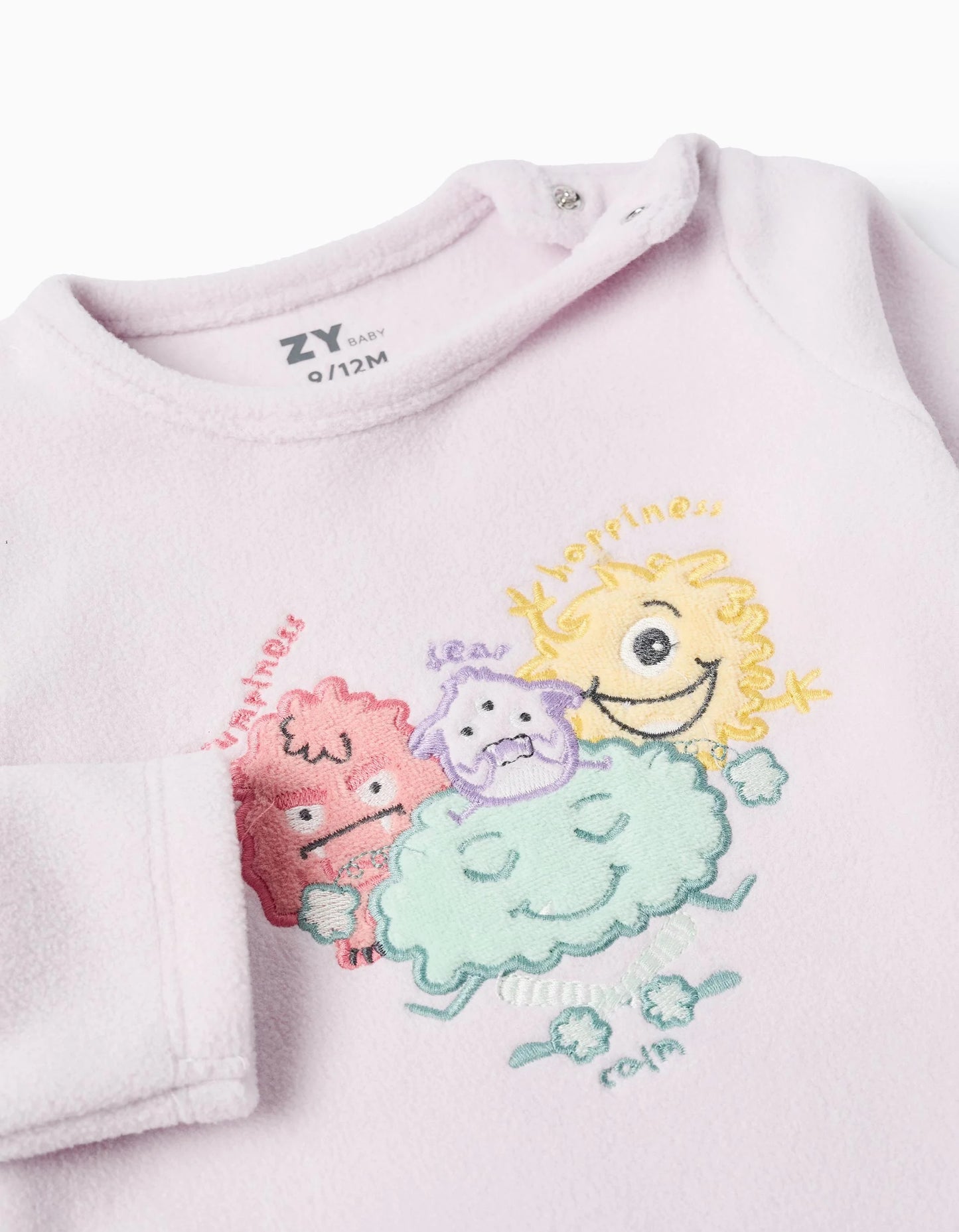 Polar Fleece Pyjamas for Baby Girls 'Monsters of Emotions', Lilac
