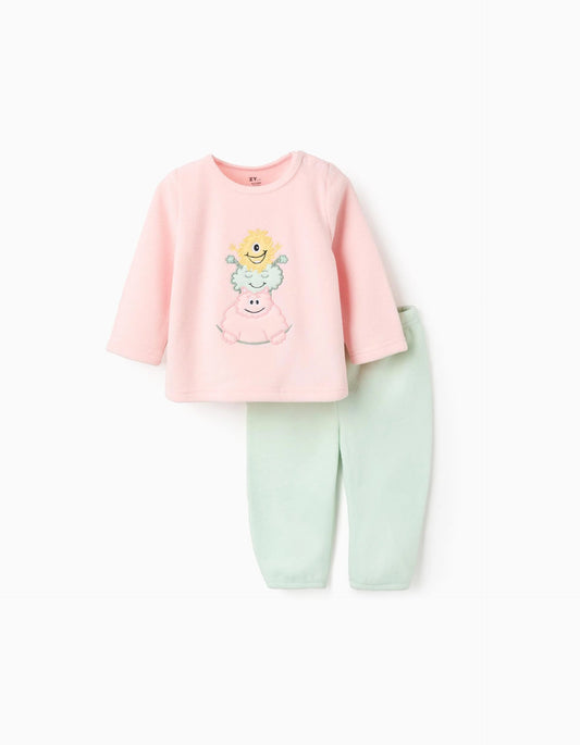 Polar Pyjama for Baby Girls 'Monsters of Emotions', Pink/Green