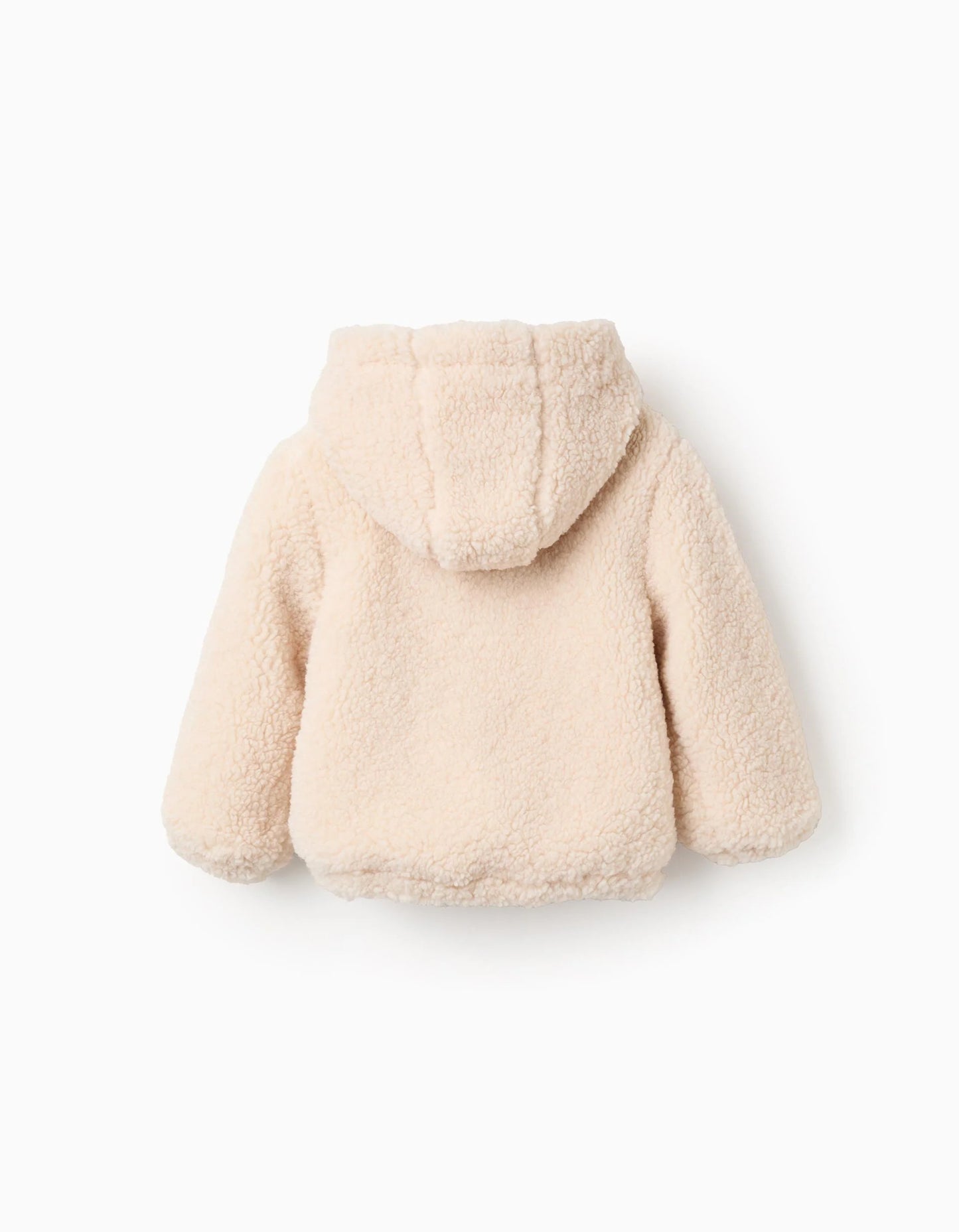 Hooded Sherpa Jacket for Baby Boys, Beige