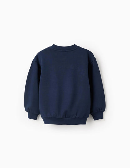 Brushed sweatshirt with Stitch print for girls, dark blue