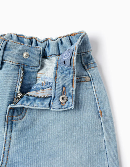 Jeans with folded hem for baby boys, light blue