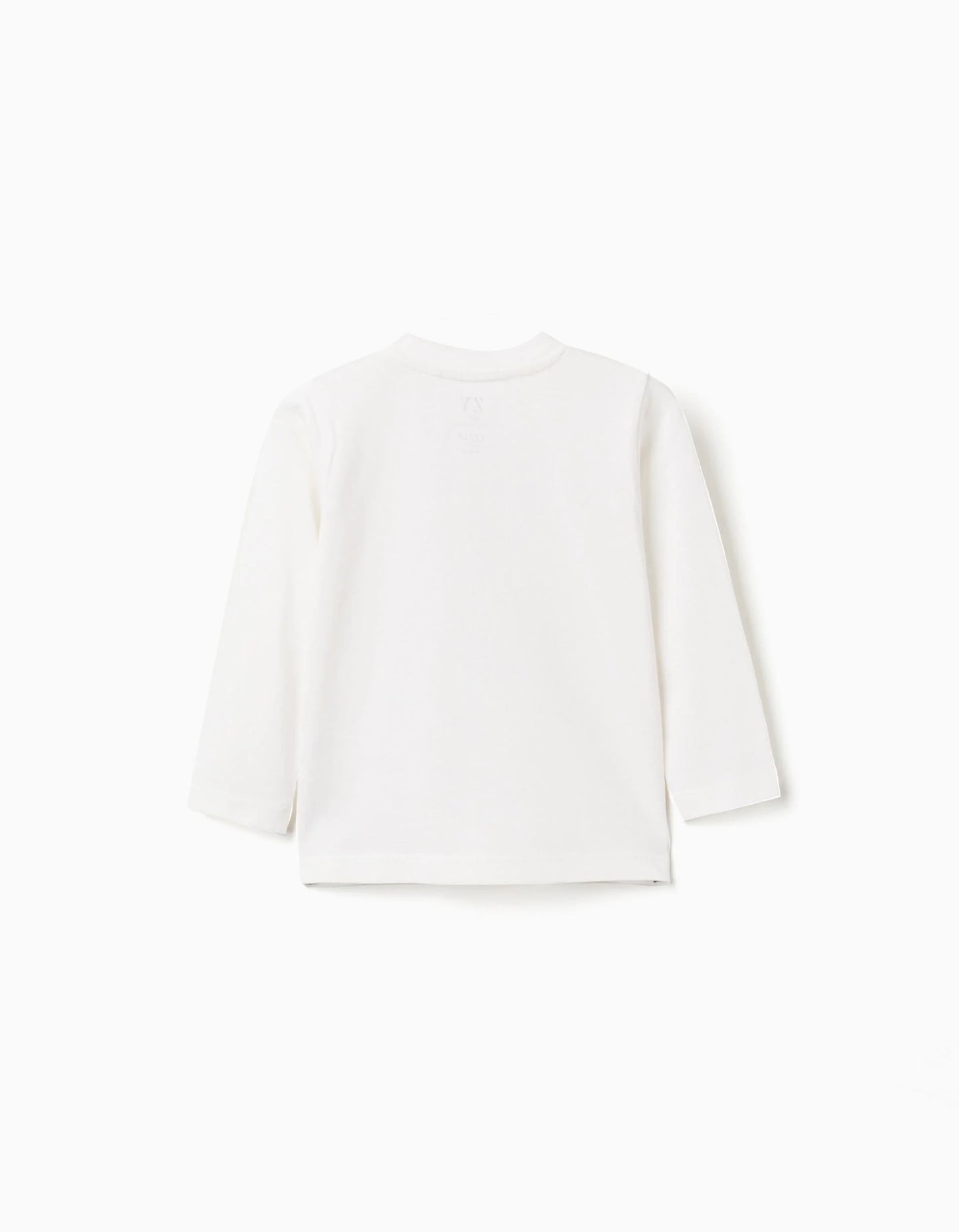 Long Sleeve Cotton T-shirt 'Bird Observatory' for Baby Boys, White