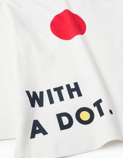 Long Sleeve Cotton T-shirt for Boys 'Dot', White