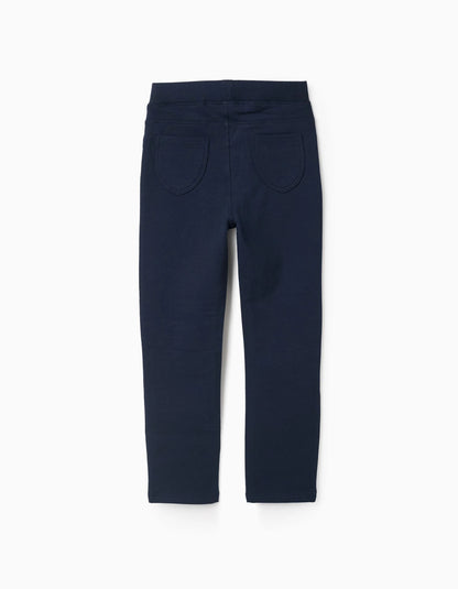 Brushed Jeggings for Girls, Dark Blue