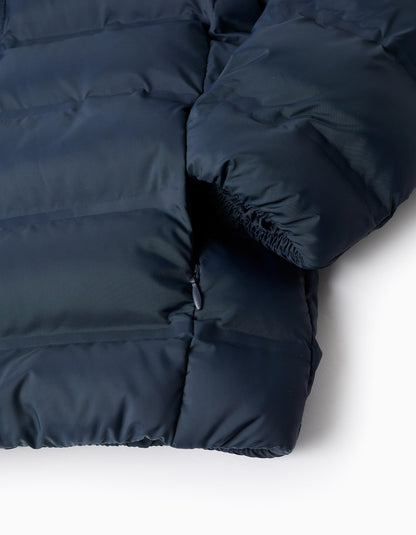 Padded Jacket with Hood for Boys, Dark Blue