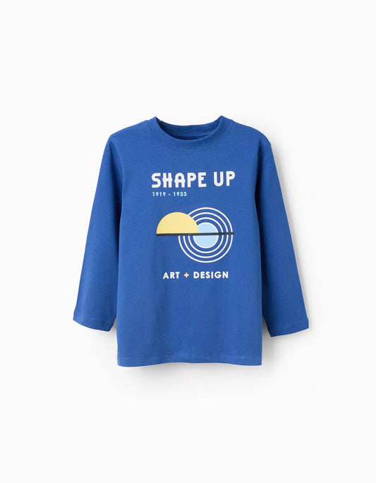 Long Sleeve Cotton T-shirt for Boys 'Art & Design', Blue