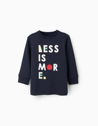 Long Sleeve Cotton T-shirt for Boys 'Dot', Dark Blue