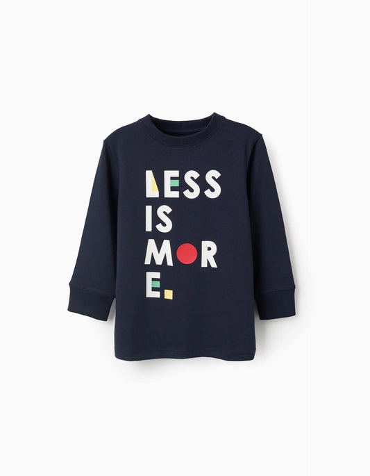 Long Sleeve Cotton T-shirt for Boys 'Dot', Dark Blue